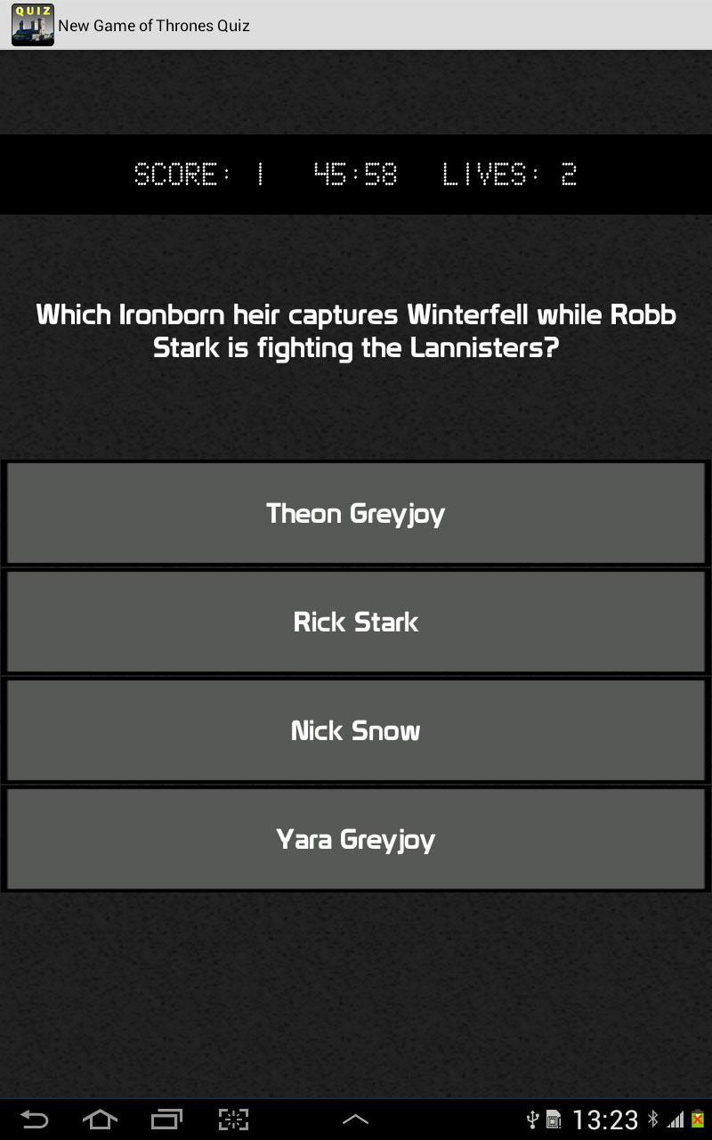 game of thrones quiz