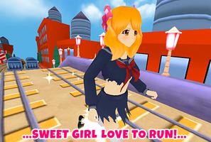 Anime Girl Subway Train Run-poster