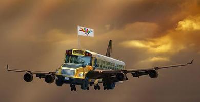 Flying Bus Simulator Free 2016 poster