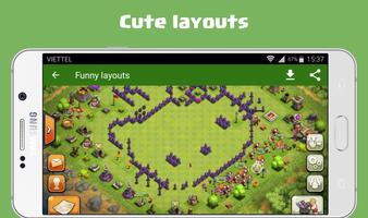 Funny Layouts - Wallpapers for Clash of Clans 2017 capture d'écran 1