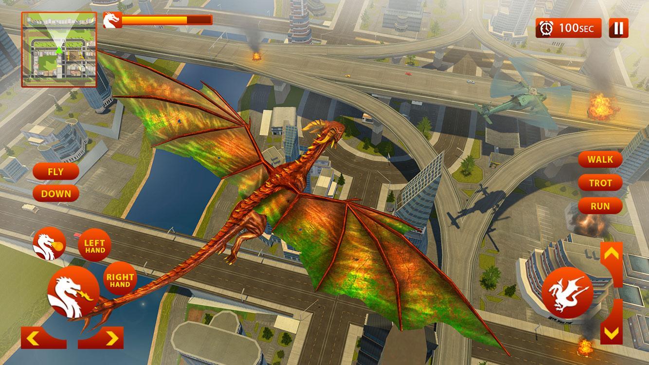 Конечный Дракон Тренажер: Игра Город Дракон Атака Для Андроид.