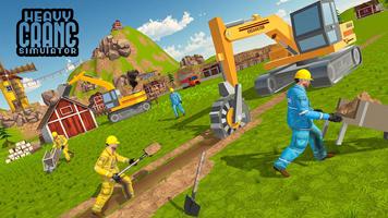 Heavy Excavator Crane Builder Affiche