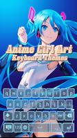 Anime Girl Art Keyboard Themes Affiche