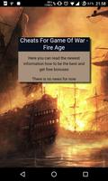 Cheats For Game Of War - FA اسکرین شاٹ 2