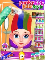 Funky Kids Hair Style - Salon Affiche