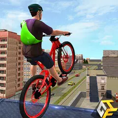 Rooftop BMX Bicycle Stunts