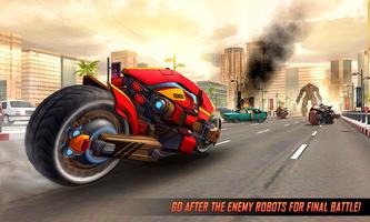 Real Flying Robot Bike : Robot Shooting Games poster