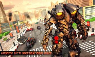 Real Flying Robot Bike : Robot Shooting Games screenshot 1