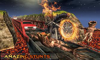 Monster Ghost Ride Scary Fire Monster Racing Game スクリーンショット 1