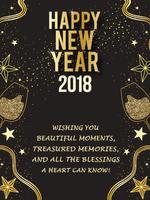 2018 Happy New Year Card الملصق