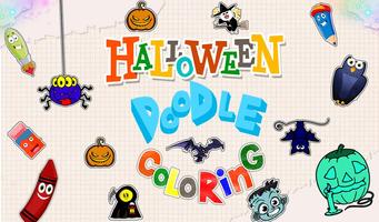 Halloween Doodle Coloring Affiche