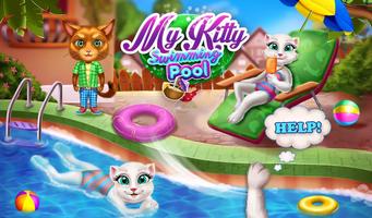 My Kitty Swimming Pool Affiche