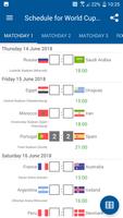 Schedule for World Cup 2018 Ru ảnh chụp màn hình 2