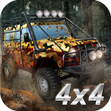 Offroad rally: driving 4x4 tru icône