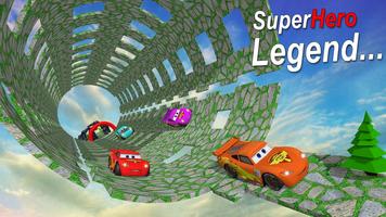 Hill Climb Racing Legend: Superhero Lightning Car capture d'écran 2