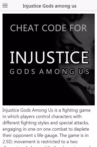 Cheat code for Injustice Gods Among Us APK pour Android Télécharger