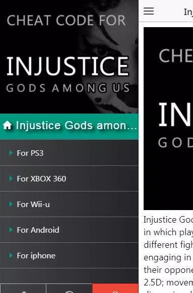 Cheat code for Injustice Gods Among Us APK للاندرويد تنزيل