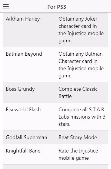 Cheat code for Injustice Gods Among Us APK per Android Download