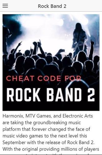Cheat code for Rock Band 2 Games APK for Android Download