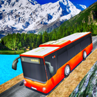 道路の山岳バスを運転する アイコン