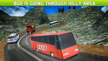 Driving Off Road Mountain Bus Affiche