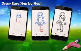 Drawing Lessons Lego Friends الملصق
