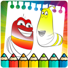 Coloring pages for Larva worms icon