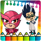 Coloring pages for PJ hero masks icon