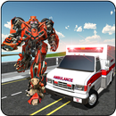 City Ambulance Robot Transformation Game Training aplikacja
