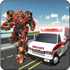 City Ambulance Robot Transformation Game Training simgesi