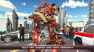 City Ambulance Robot Transformation Game Training Ekran Görüntüsü 1