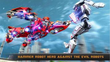 Real Robot Transformation – Hammer Superhero Game capture d'écran 2
