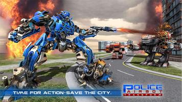 US Police Flying Robot Transformation Game screenshot 2