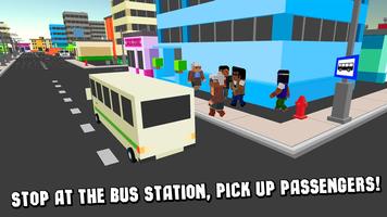 Cube City Bus Simulator 3D ảnh chụp màn hình 1