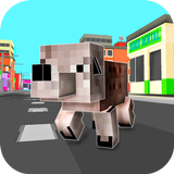 Cube City: Dog Simulator 3D icône