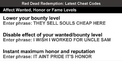 Cheat Codes for Red Dead Redemption Cartaz