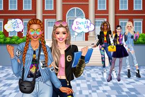 高中女生换装游戏：时尚服装设计和打扮游戏 海报