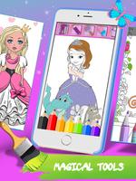 Kids coloring book: Princess free اسکرین شاٹ 3