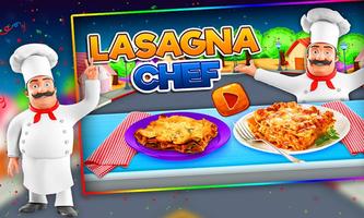 Baked Lasagna Cooking Chef Affiche