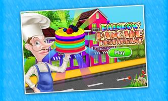 Rainbow Pancake Restaurant fun Affiche