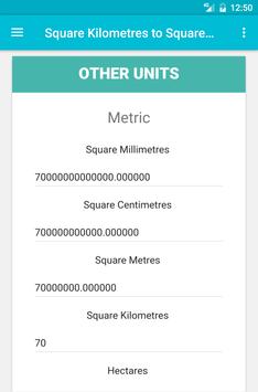 Square Kilometres to Square Metres screenshot 2