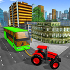 Tractor Pull Transport Traffic Car Tow. Bus Towing icon