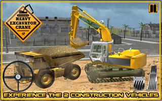 Heavy Excavator Crane 3D Affiche