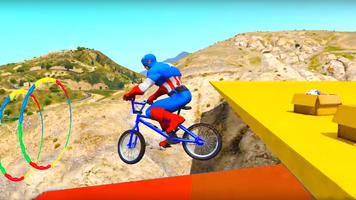 Superheroes Tricky Bicycle Stunts: Offroad Racing screenshot 2