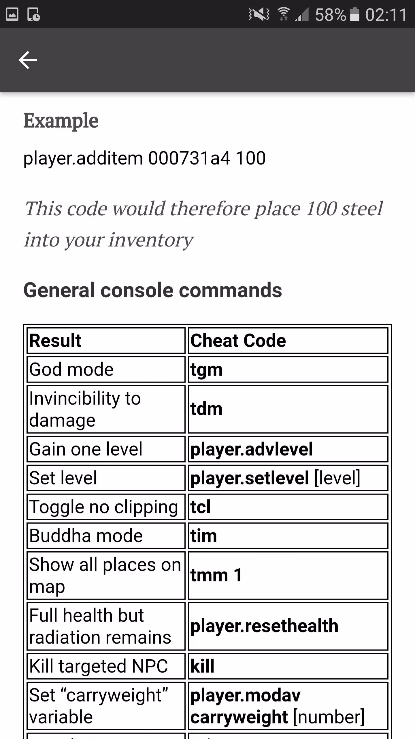 Fallout 4 Console Commands: The Complete List - Cheat Code Central