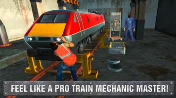 Railway Train Mechanic Garage Affiche