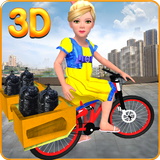Garbage Bicycle Kids Rider 3D icône