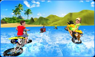 Kids Water Surfing Bike Racing capture d'écran 2