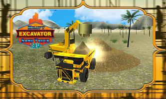 Heavy Excavator Sand Truck 3D Poster