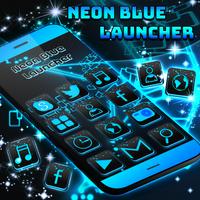 Neon Blue Launcher پوسٹر